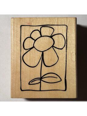 Anita's Rubber Stamp Daisy Flower Floral Art Sketch Wood Mounted Crafting